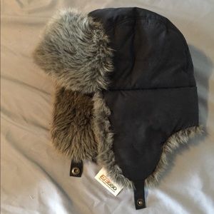 Eddie Bauer Goose Down Faux Fur Hat NWT